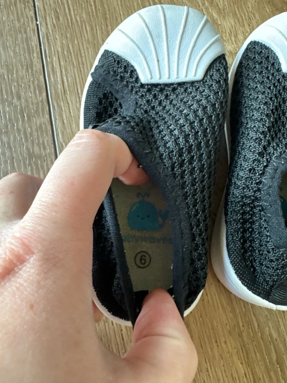 Baby Waves Black Kids Mesh Slip-On Water Shoes